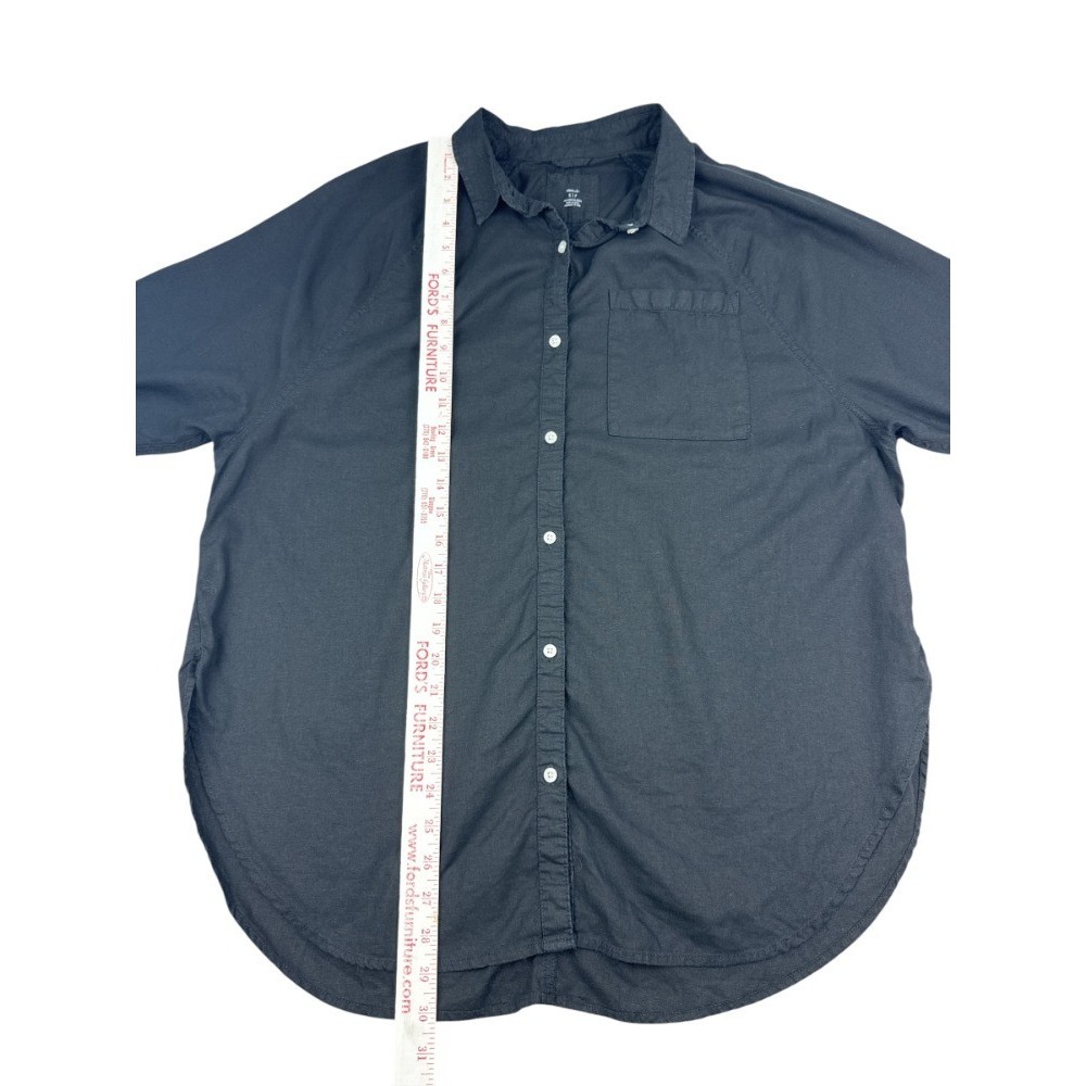 Aerie Lumberjackie Women's Small Black Linen Blend Oversized Longline Shirt - Picture 5 of 7